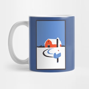 Snowy American Farm Mug